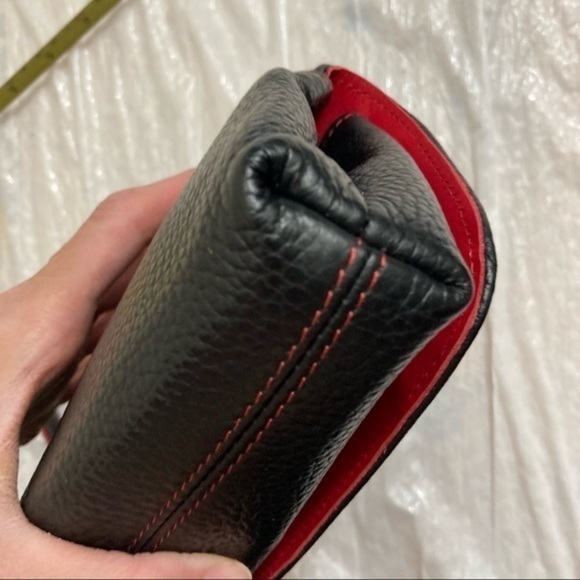 Borlino black Italian leather clutch bag wristlet